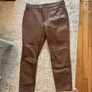 express worn once waxed brown jeans size 14r
